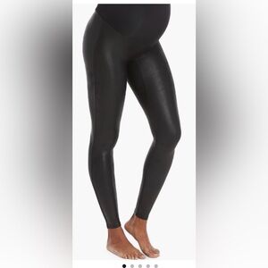SPANX Black Maternity faux Leggings